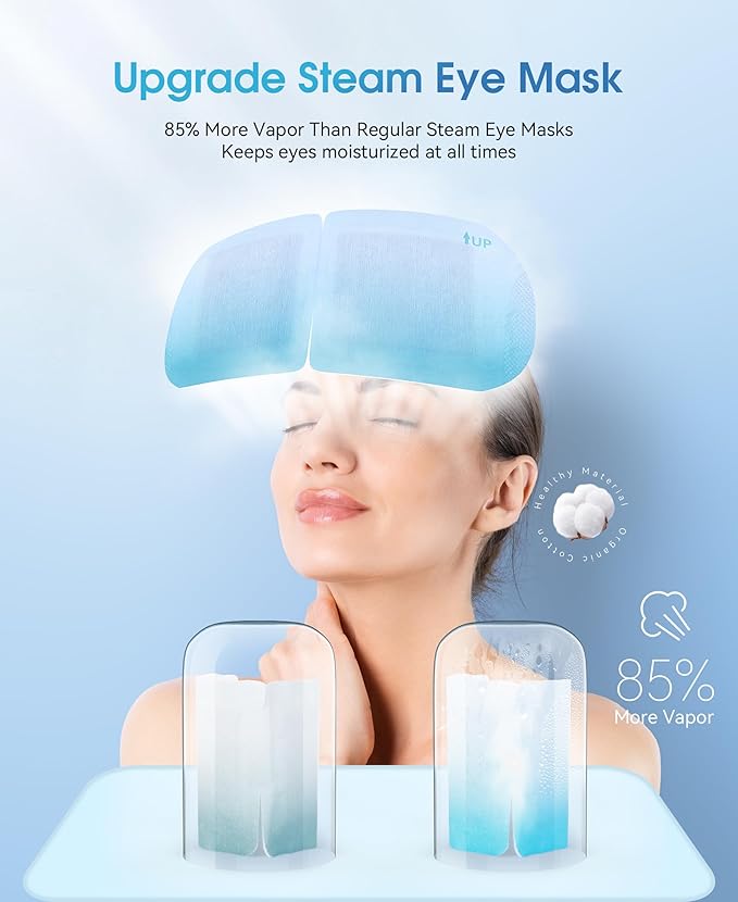 LC-dolida 7 Packs Steam Eye Mask, Hyaluronic Acid Formula Auto Heated Eye Mask for Dry Eyes SPA Warm Sleep Eye Mask Cornea Care Rest Self Heating Eye Mask Business Trip Party Favors Supplements-Velvo Beauty