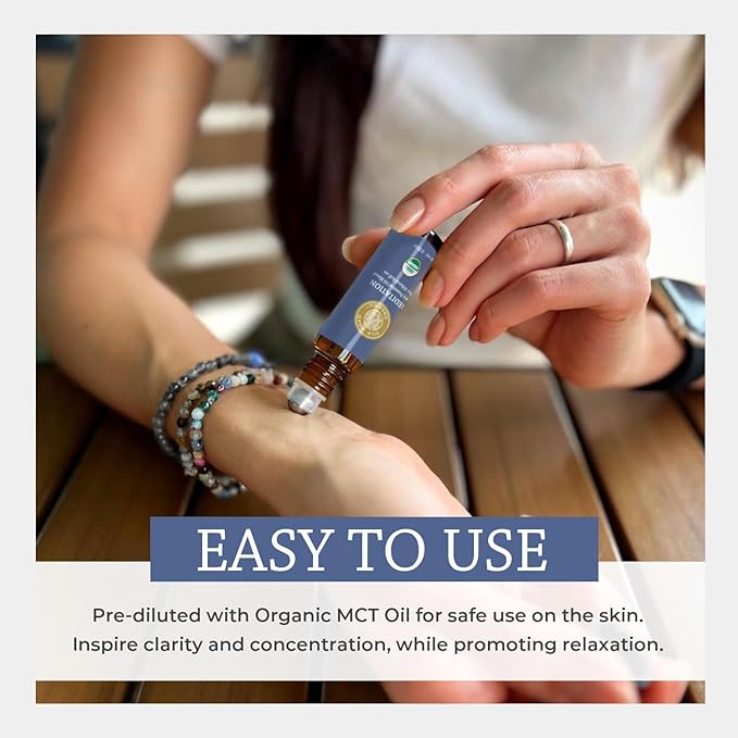 Silk Road Organic Meditation Essential Oil Empowering Blend Roll On,100% Pure USDA Certified Aromatherapy for Chakra Healing, Focus, Calming, Mindfulness & Spiritual Well-Being - 10ml Roller-Velvo Beauty