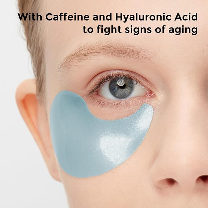 Under Eye Patches Caffeine & Hyaluronic acid (60pc), Eye Patches for Puffy Eyes, Dark Circles, Under Eye Bags, Fine Lines ㅣ Paraben free, Korean Skincare-Velvo Beauty