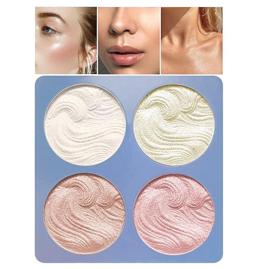 Boobeen Highlighter Makeup Highlighter Palette Powder Shimmer Highlighter Makeup Facial Illuminator Bronzer Palette Waterproof Long Lasting-Velvo Beauty
