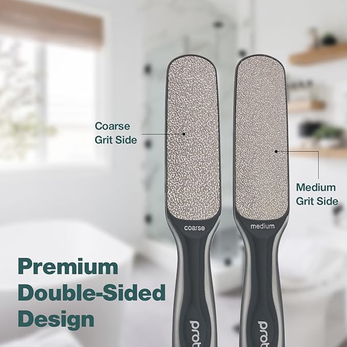 Probelle Double Sided Multidirectional Nickel Foot File Callus Remover - Immediately Reduces calluses and Corns to Powder for Instant Results, Safe Tool (Dark Grey)-Velvo Beauty