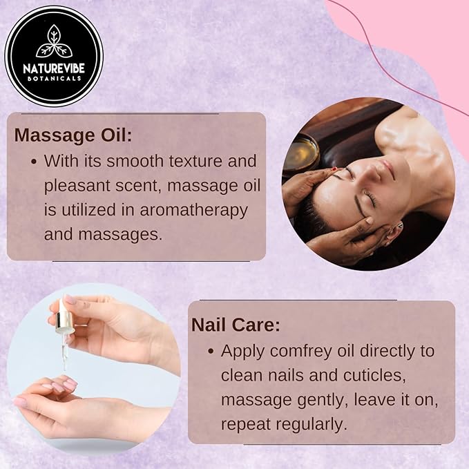 Naturevibe Botanicals Comfrey Oil 32 Ounces | 100% Pure and Natural | Great for Skin Care and Hair Care-Velvo Beauty