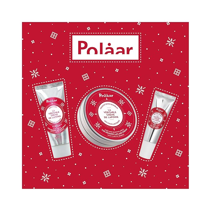 Polåar - The Genuine Lapland Cream with 3 Arctic Berries Gift Set - Hand Cream + Face Cream + Lip Balm - 3 Natural Moisturizing Skin Care - Vegan, Cruelty Free, Made in France-Velvo Beauty