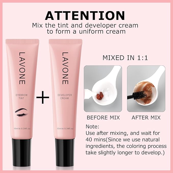 Eyebrow Color Kit with Brow Color & Eyebrow Pencil, 2-in-1 Natural Effects Eyebrow Makeup Set, Easy & Safe to Use 10ml - Blonde-Velvo Beauty