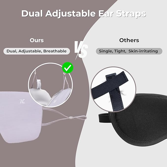 7C Soft Sleep Mask - Eye Mask - Hyaluronic Acid Anti-Aging Under Eye Cover with Adjustable Ear Elastic Straps for Full Night Sleep, Nap, Reduces Puffy Eyes Gifts-Velvo Beauty