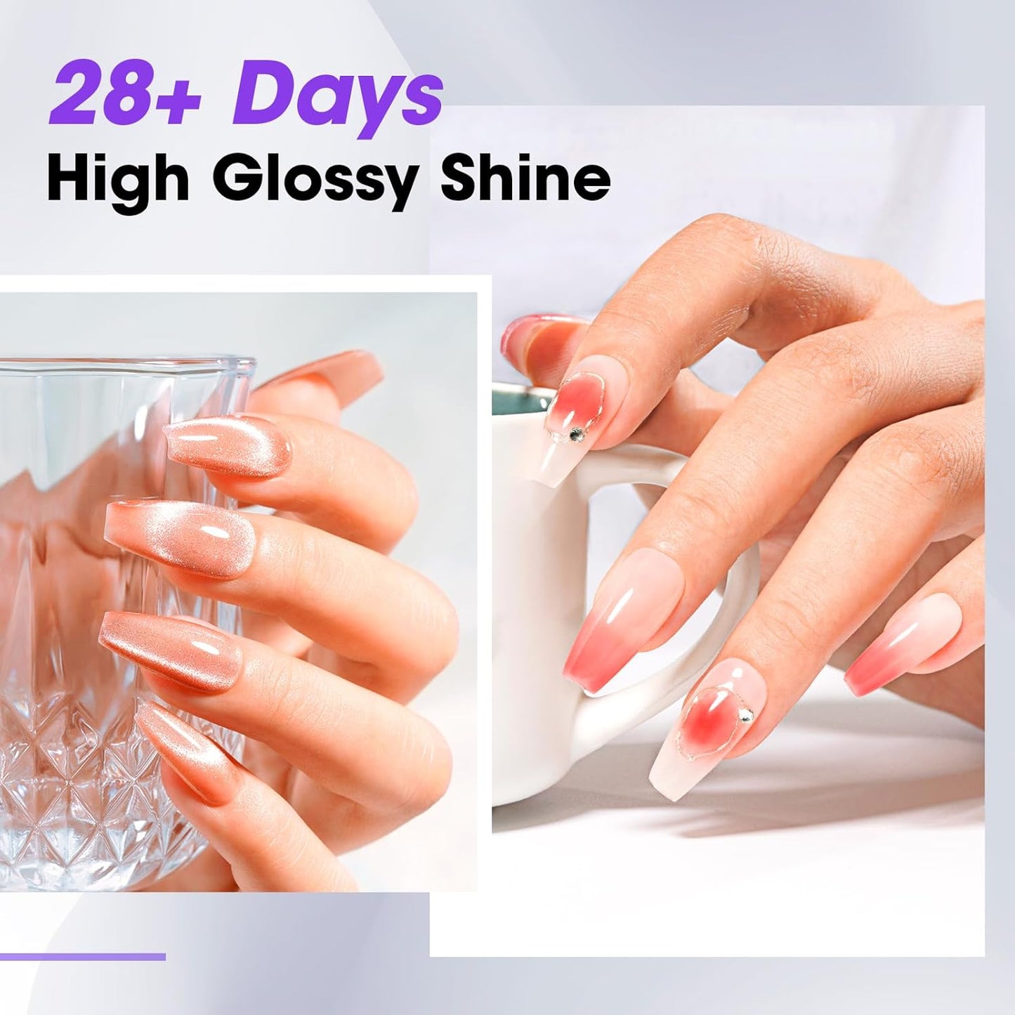 GELLEN No Wipe Gel Top Coat, 20ml Clear Glossy Top Coat Gel Nail Polish, Long Lasting for 28+ Days, DIY Nail Art Manicure for Women Gilrs-Velvo Beauty
