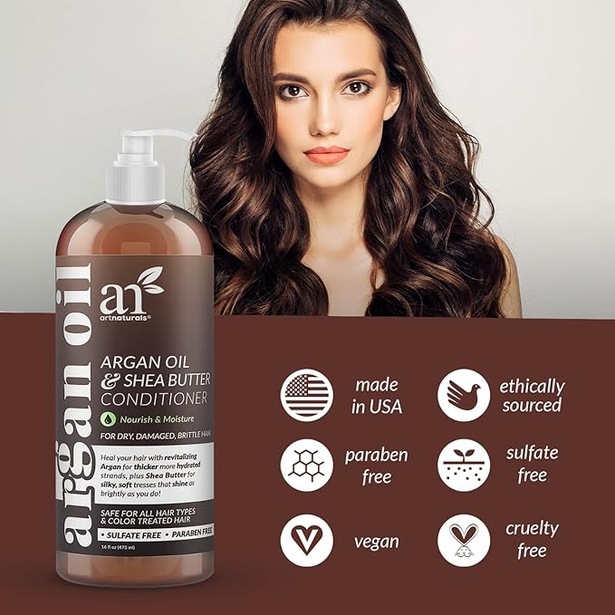 Artnaturals Argan Oil Hair Conditioner - (16 Fl Oz / 473ml) - Sulfate Free - Treatment for Damaged and Dry Hair - For All Hair Types - Safe for Color Treated Hair-Velvo Beauty