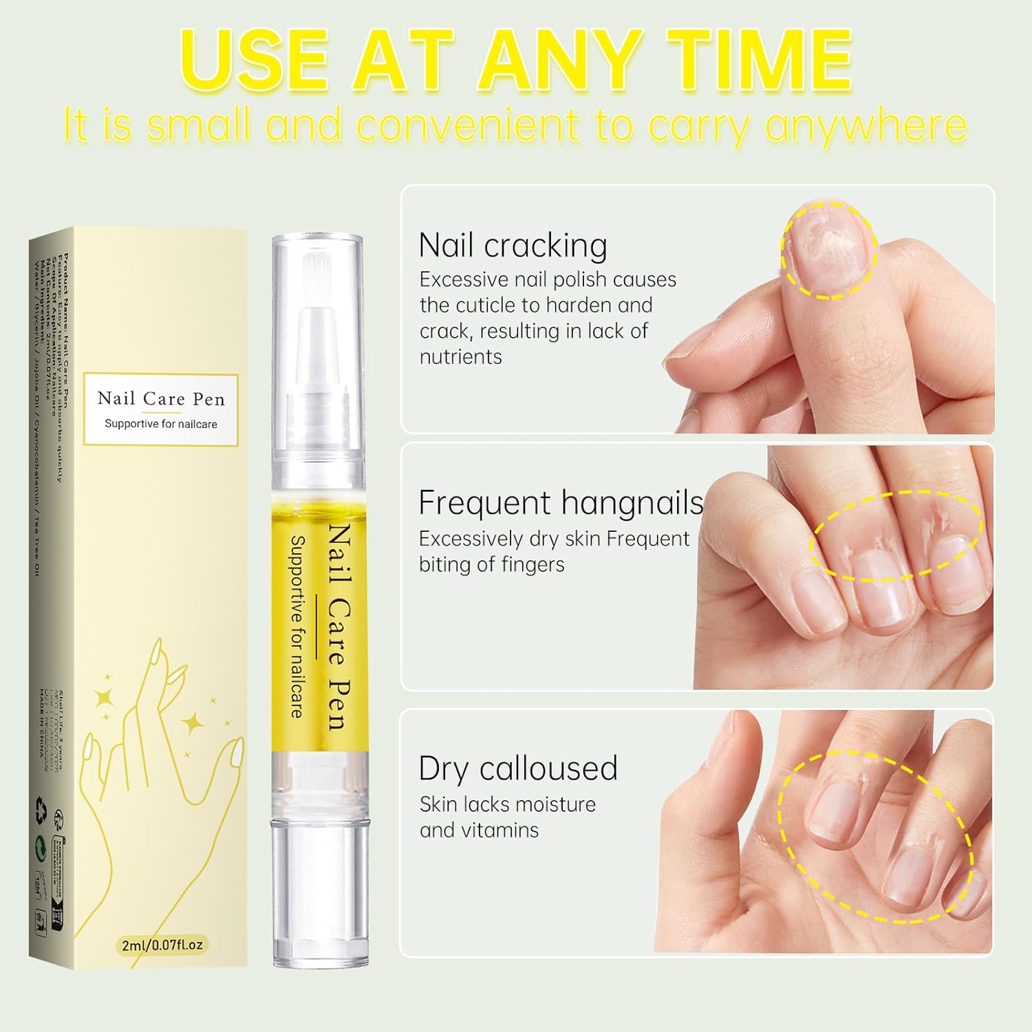 Nail Growth Oil, Rejuvenation Nail Oil Pen, Natural Rejuvenation, Instant Nail Strength, Cuticle Oil for Nails, Nail Strengthener for Moisturize Strengthen Brighten Nails Care (1)-Velvo Beauty