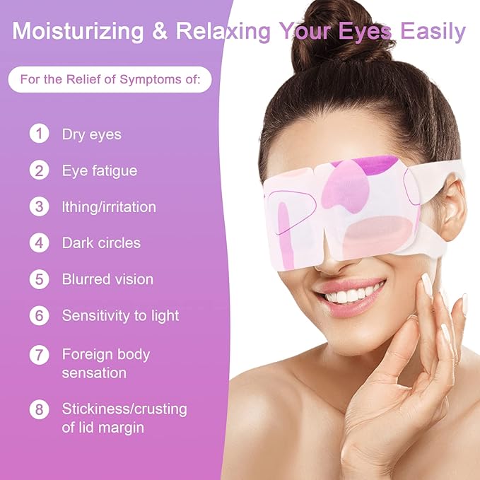 Steam Eye Mask for Dry Eyes, 18-Packs Eye Mask for Dark Circles and Puffiness, Self Heating Gentle Steam Warm Eye Mask for Relief Eye Fatigue, Lavender Scents-Velvo Beauty