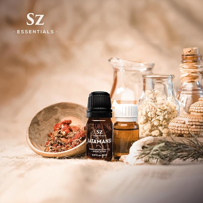 Jatamansi Essential Oil aka Spikenard - 100% Pure & Undiluted - Extracted from Nardostachys Jatamansi - Strong & Powerful Scent with Earthy Overtones - Therapeutic Grade - 0.17oz-Velvo Beauty