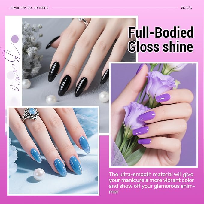 JEWHITENY Poly Gel Nail Kit 28 Colors Nude Gray Glitter with Nail Lamp Base Top Coats Builder Gel All-In-One Set Ideal for Designs DIY At Home Need U V Lamp Curing-Velvo Beauty