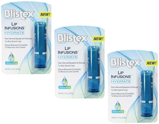 Blistex Lip Infusions Hydrate Lip Moisturizer 0.13 Ounce (3 Pack)-Velvo Beauty