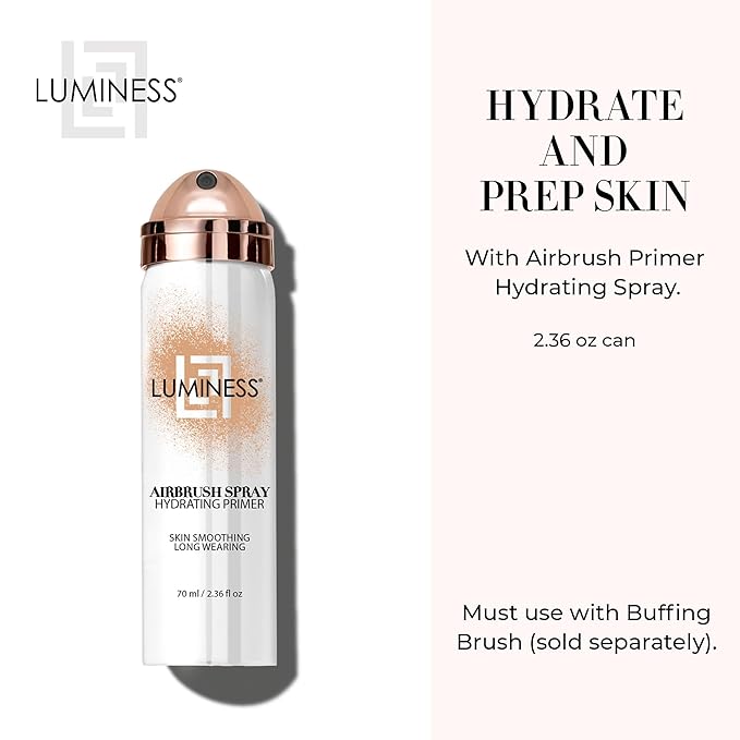 LUMINESS Airbrush Primer Hydrating Spray - Primes, Hydrates and Smooths Skin Texture for The Ultimate Canvas for Foundation Application - Hydrolyzed Silk & Hyaluronic Acid - 1.66oz-Velvo Beauty