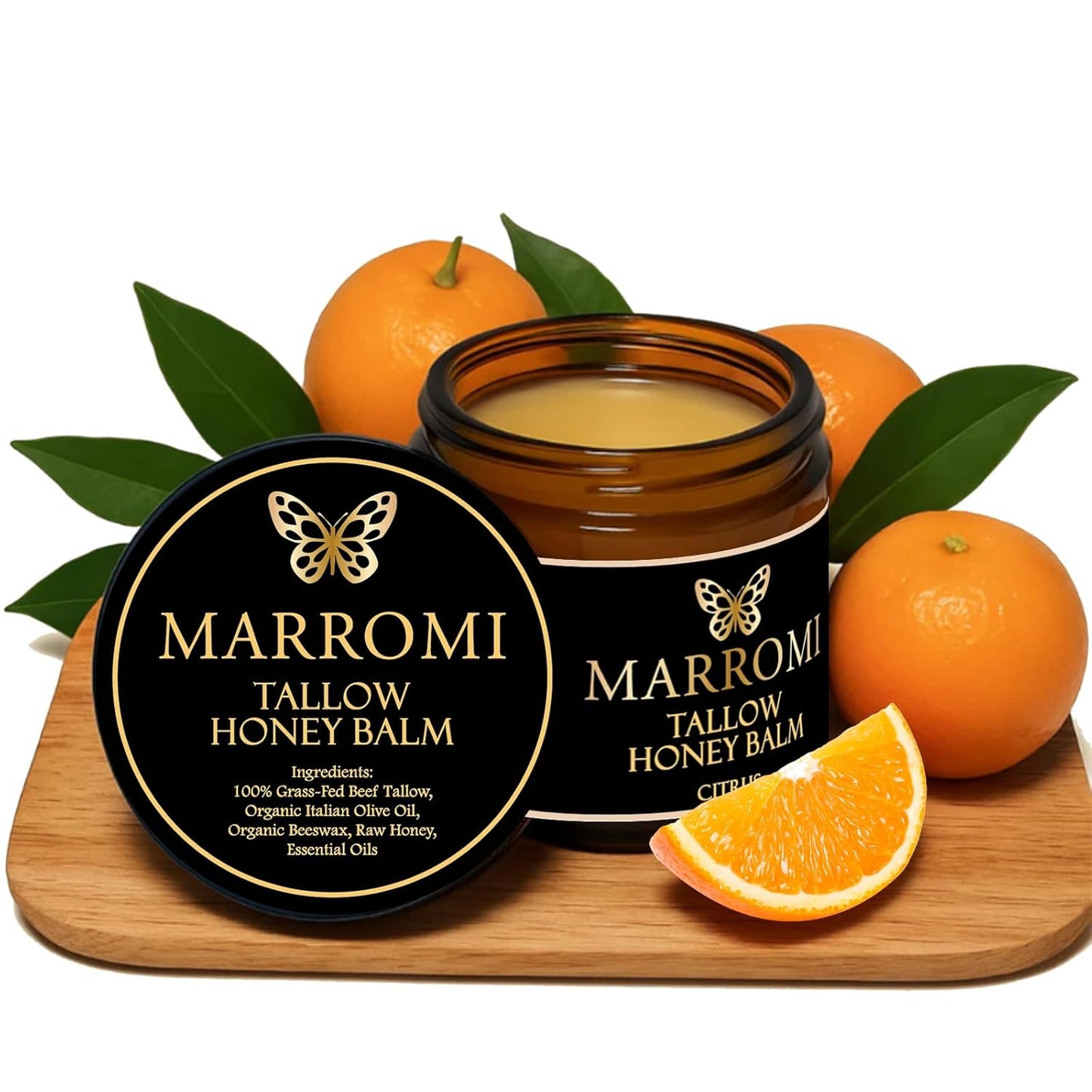 Marromi Beef Tallow for Skin, Tallow Honey Balm, Organic Grass-Fed Beef Tallow Balm with Raw Honey, Natural Soothing Moisturizing (1Pc, 2ounce)-Velvo Beauty