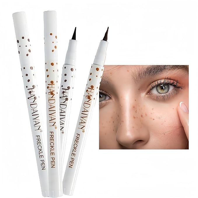 Freckle Pen 2 Colors, Natural Lifelike Freckle Makeup Pen Magic Freckle Color,Waterproof Longlasting Soft Dot Sopt Pen,for Natural Effortless Sunkissed Makeup-Light Brown&Natural Coffee-Velvo Beauty