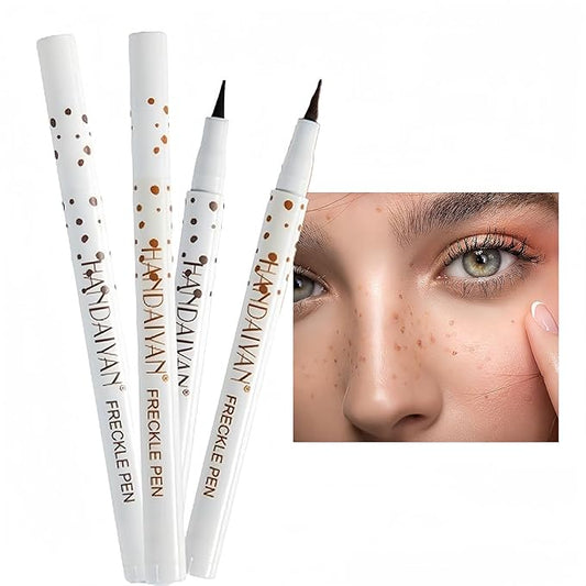 Freckle Pen 2 Colors, Natural Lifelike Freckle Makeup Pen Magic Freckle Color,Waterproof Longlasting Soft Dot Sopt Pen,for Natural Effortless Sunkissed Makeup-Light Brown&Natural Coffee-Velvo Beauty