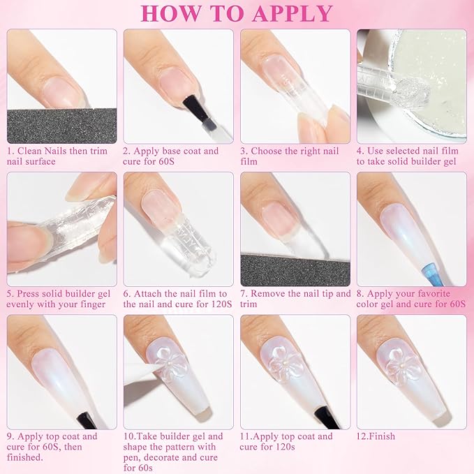 MIZHSE Non-Sticky Solid Builder Gel For Nails, 30g Clear and Pink Sculpting Building Carving Modeling Hard Gel for Nail Strengthen Nail Extension 3D Nail Art for Soak Off Manicure Kit DIY Home Gift-Velvo Beauty