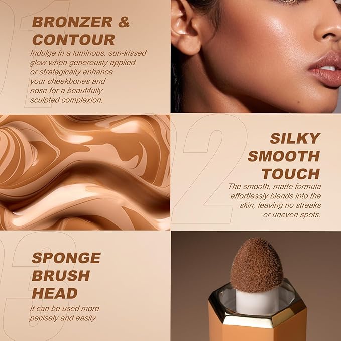 YOUNG VISION Soft Liquid Cream Contour & Glow Bronzer - Lightweight, Long-Wearing, and Blendable-Velvo Beauty