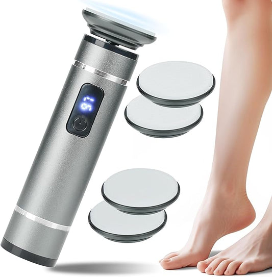 The 2025 Latest Model Electric Feet Callus Remover,Electric Foot Files for Men & Women,Electric Callus Remover for Feet Dead Skin and Calluse,Rechargeable Digital Feet Callus with 4 Grinding Heads-Velvo Beauty