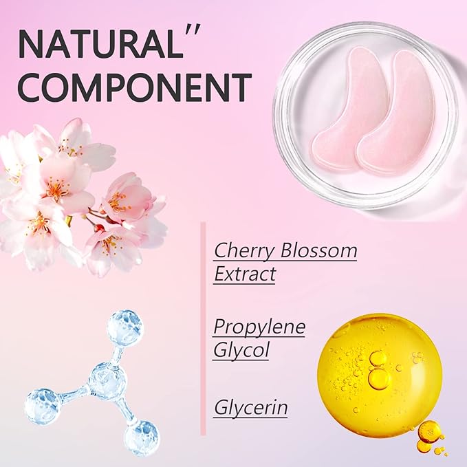 Under Eye Patches -30 Pairs Sakura Essence Eye Mask for Puffy Eyes,Reducing Dark Circles,Anti-Aging & Refreshing, Collagen Eye Mask for Moisturizing,Sakura Pink-Velvo Beauty