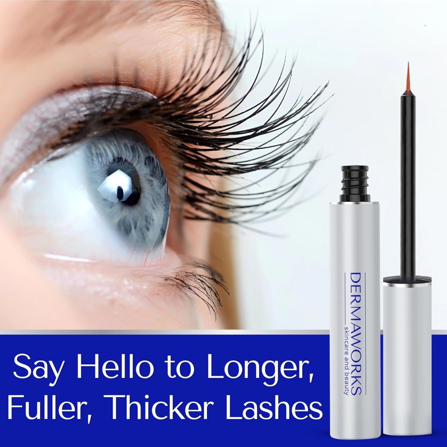 SPECTACULASH XL LASH SERUM for Eyelash Growth & Volume - Big Lashes Eyelash Growth Serum for Longer, Fuller, Natural Lashes - Suero Para Pestañas Crecimiento - Lash Conditioner & Boost - DERMAWORKS-Velvo Beauty