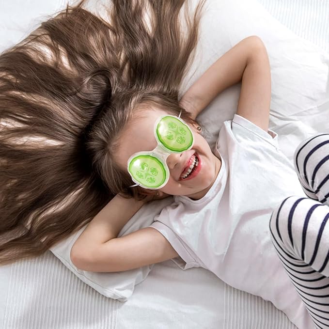Beavorty 3pcs Sleep mask Eye mask Sleeping mask face mask Cucumbers Gel ice Cooling mask Cooling Eye Pads Eye Cooling mask Kids Cooling Masks Eye Patch Child Cold PVC-Velvo Beauty