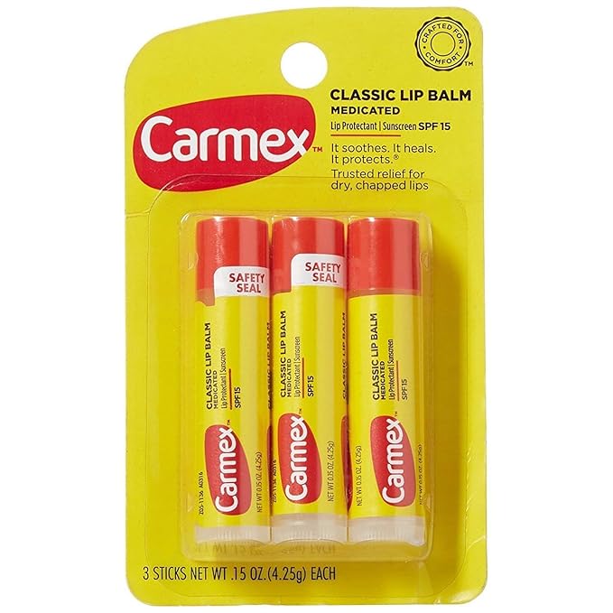Carmex Lip Balm, Moisturizing, Original.15 Ounce, 3 ct. (Four Packs of 3)-Velvo Beauty