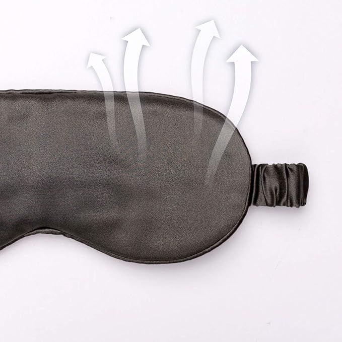 Silk Sleep Mask Light Blocking Luxury 100% Mulberry 19mm Silk Eye Mask Eye Cover Blindfold Ultra Soft Light & Comfy Anti Aging Skin Care with Travel Bag Gift Package-Velvo Beauty