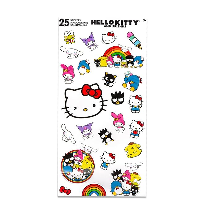 Hello Kitty Lip Balm Tubes - Bundle with 8 Hello Kitty Lip Balms in Assorted Flavors for Party Favors Plus Hello Kitty Stickers, Sticker Activity Book, More | Hello Kitty Party Favors-Velvo Beauty