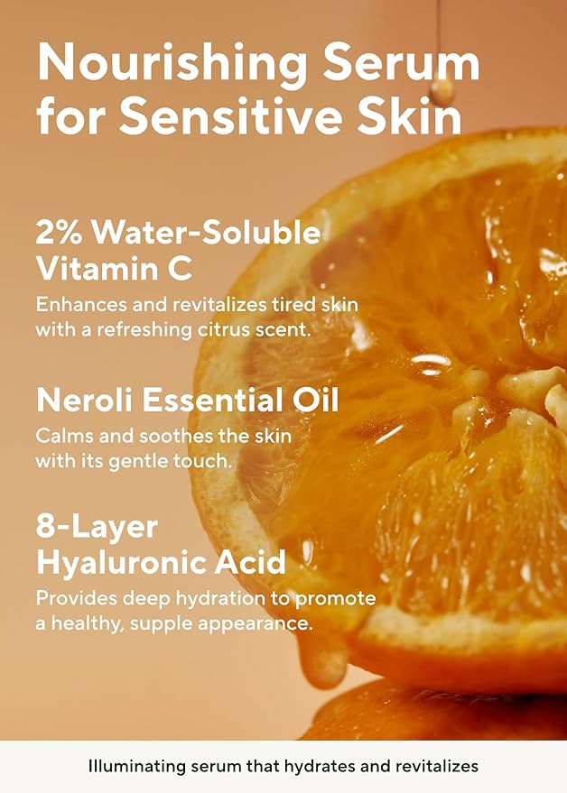 AROMATICA Glow Vita C Toning Serum Orange & Neroli 30ml/1.01 fl. oz - Orange Vitamin C Serum for Face with Hyaluronic Acid For Sensitive Skin-Velvo Beauty