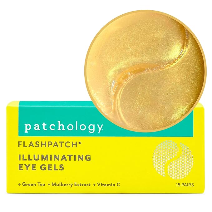 Patchology Eye Masks, Illuminating Under Eye Patches for Dark Circles (15 Pair) Brightening Eye Mask, Vitamin C Serum Eye Bags Treatment for Men and Women, Cooling Gel Pads-Velvo Beauty