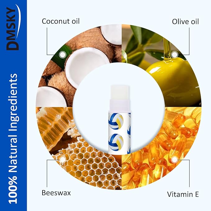 DMSKY 60 Pcs Volleyball Lip Balm Bulk, Volleyball Party Favors for Team Volleyball Gifts for Players Teen Girls Boys Sports Party Supplies-Velvo Beauty