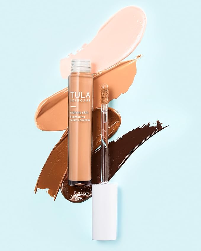 TULA Skin Care Radiant Skin Brightening Serum Concealer - Conceals Dark Circles & Discoloration, Longwearing & Crease-Resistant, Brightens the Appearance of Skin Over Time, Shade 155, 0.18 fl oz.-Velvo Beauty