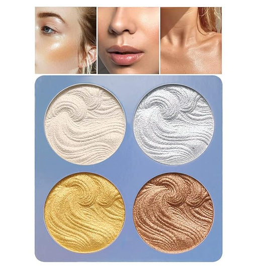 Boobeen Highlighter Makeup Highlighter Palette Powder Shimmer Highlighter Makeup Facial Illuminator Bronzer Palette Waterproof Long Lasting-Velvo Beauty