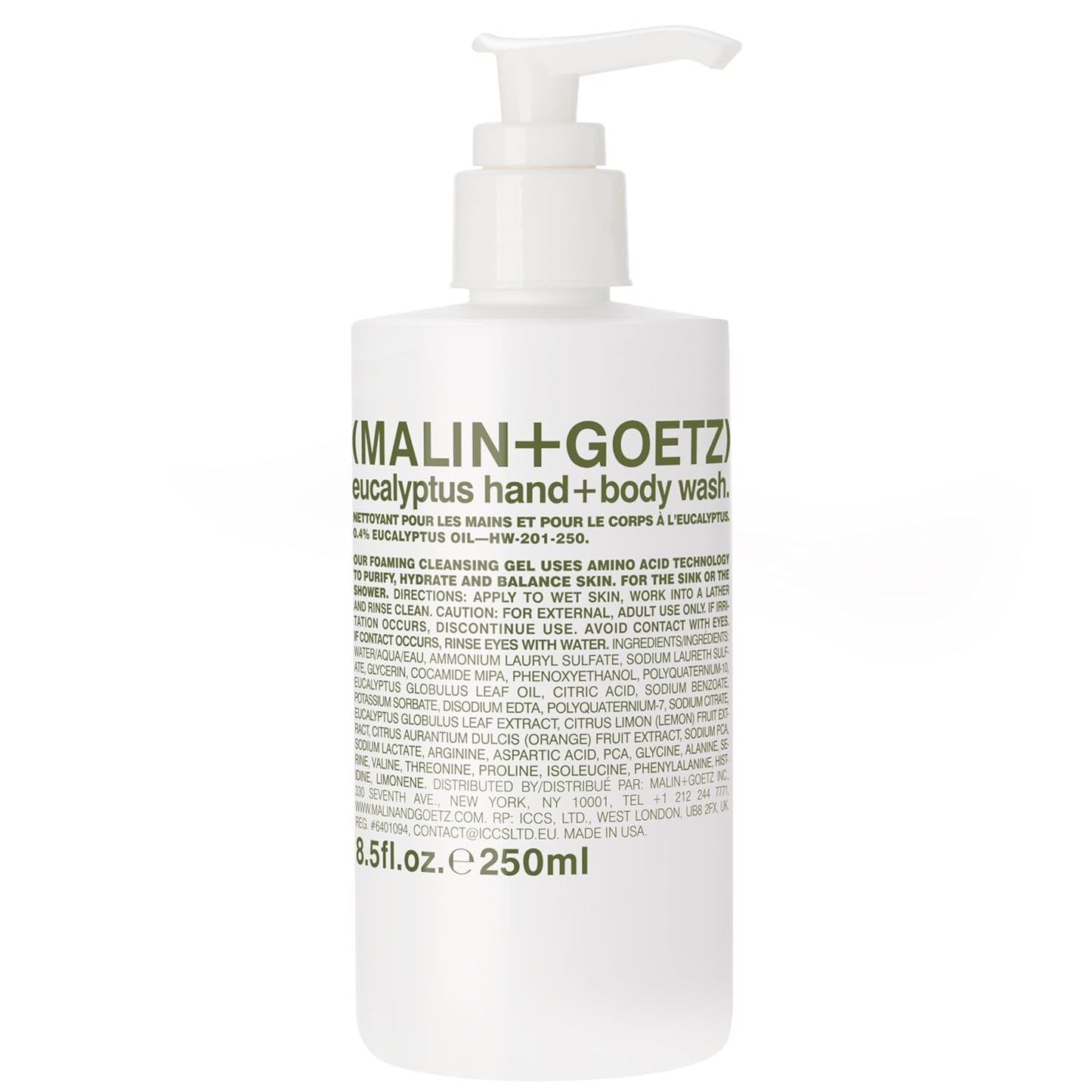 MALIN+GOETZ Eucalyptus Hand + Body Wash – natural hydrating soap,cleansing and purifying for all skin types, prevents stripping or irritation on sensitive skin. Cruelty-free. 8.5 fl oz-Velvo Beauty