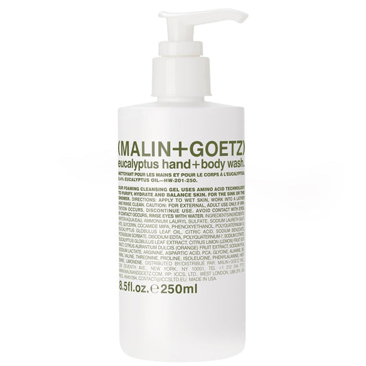 MALIN+GOETZ Eucalyptus Hand + Body Wash – natural hydrating soap,cleansing and purifying for all skin types, prevents stripping or irritation on sensitive skin. Cruelty-free. 8.5 fl oz-Velvo Beauty