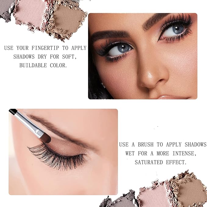 10 Colors Eyeshadow Palette Matte Naked Eye Shadow Makeup,High Pigmented, Naturing-Looking, Ultra-Blendable,Long Lasting High Pigment Nude Eyeshadow with 3 Eyeshadow Brush(Cement color)-Velvo Beauty