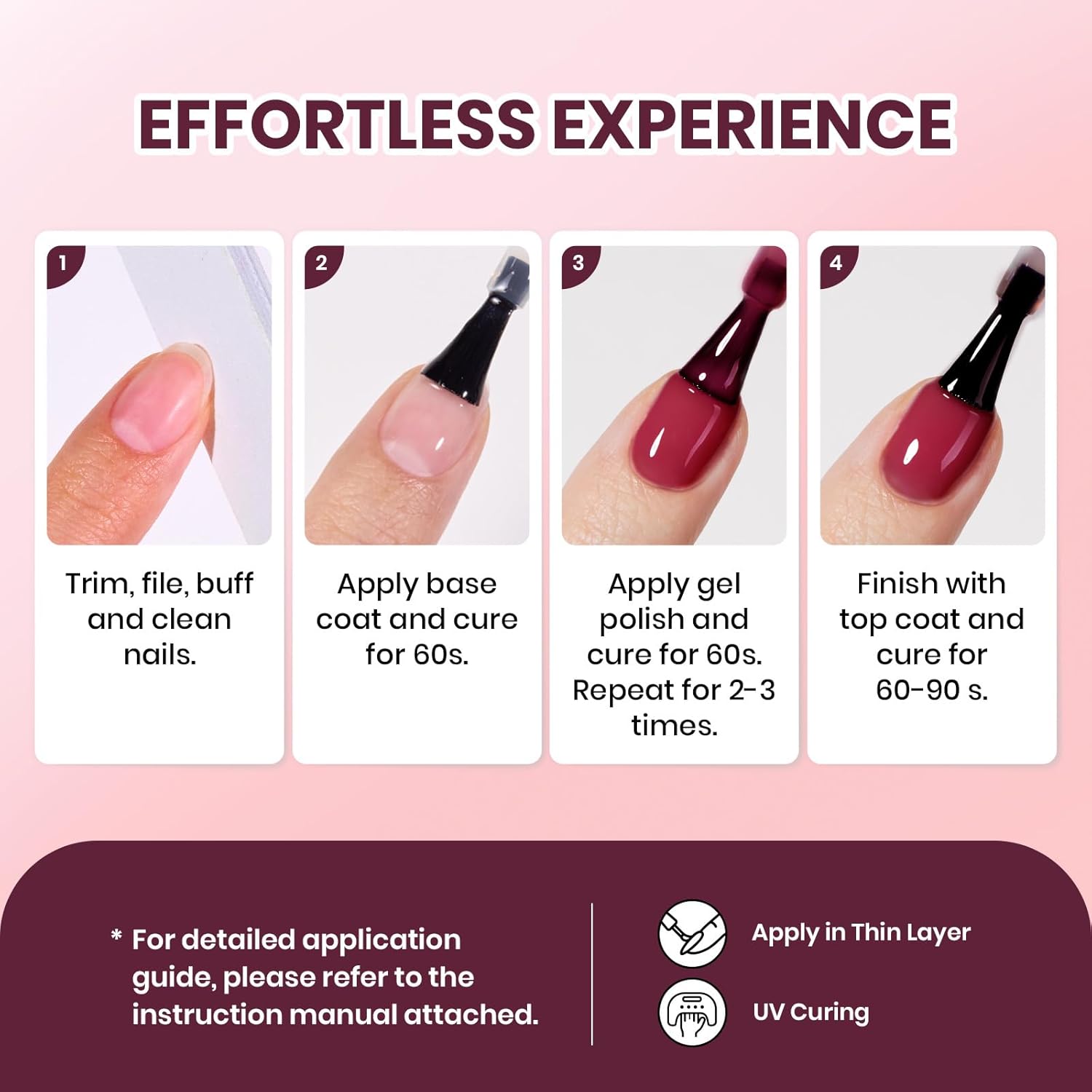 Beetles Burgundy Red Gel Nail Polish - 15ML Wine Red Neutral Cherry Color Jelly Fall Gel Polish Soak Off UV Translucent Effect Blushed Wine Series Manicure Gift for Women-Velvo Beauty