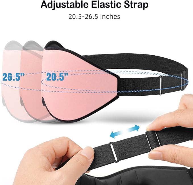 LitBear Sleep Masks for Women, Pink Eye Mask for Sleeping, Comfortable Night Sleeping Mask, Soft Contoured Eye Cover for Sleeping with Elastic Strap for Side Sleeper Men Flying Shift Worker-Velvo Beauty