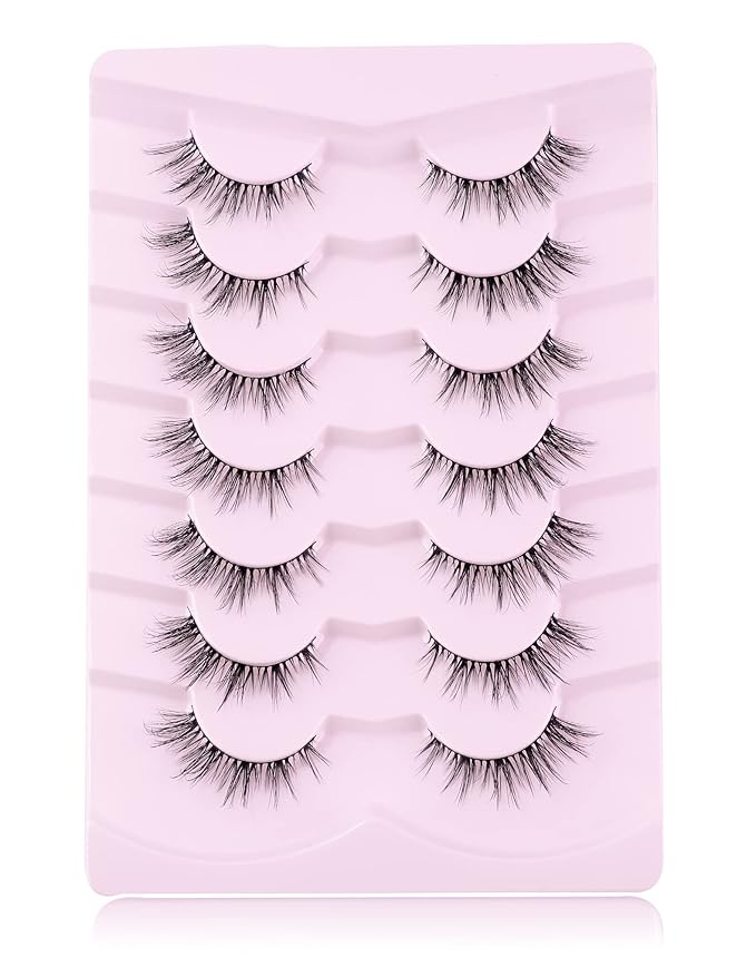 Onlyall Cat Eye Lashes Natural Lashes False Eyelashes Fox Eye Lashes False Lashes 7 Pairs D5-Velvo Beauty