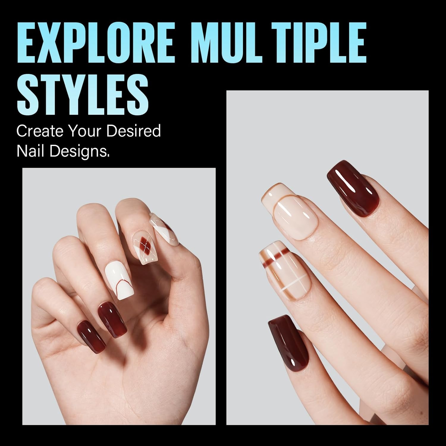 TOMICCA Short Square Nail Tips, 504Pcs Soft Acrylic Nail Tips Square, Press on Nail Acrylic False Nails for Nail Extension DIY Nail Salon 12 Sizes-Velvo Beauty