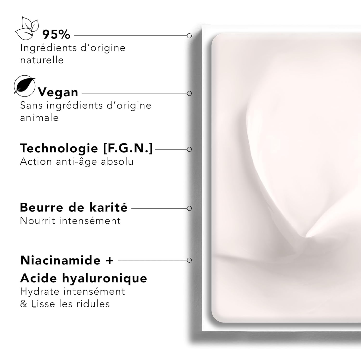 Lierac The Voluptuous Face Cream - Wrinkle-Minimizing Face Moisturizer Cream for Woman, Fine Lines, Hydrating, Corrects All the Signs of Aging with Niacinamide & Hyaluronic Acid, Sensitive Skin - 50ml-Velvo Beauty