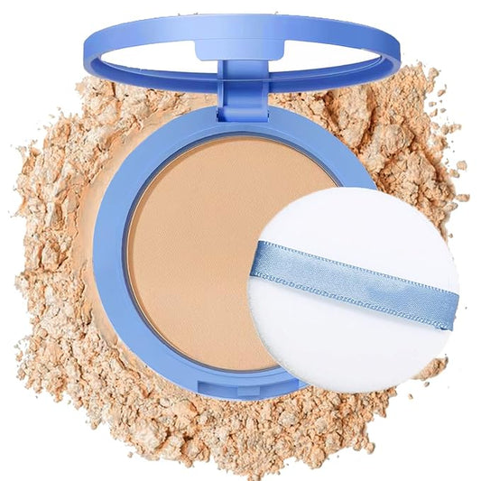 Oil Control Face Pressed Powder,Matte Smooth Flawless Setting Powder Makeup,Waterproof Long Lasting Finishing Powder,Cruelty Free Lightweight Face Cosmetics,0.35Oz(NATURAL BEIGE)-Velvo Beauty