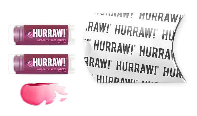 Hurraw! Raspberry Tinted Lip Balm, 2 Pack: (Sheer Berry Tint) Organic, Certified Vegan, Cruelty and Gluten Free. Non-GMO, 100% Natural Ingredients. Bee, Shea, Soy and Palm Free. Made in USA-Velvo Beauty