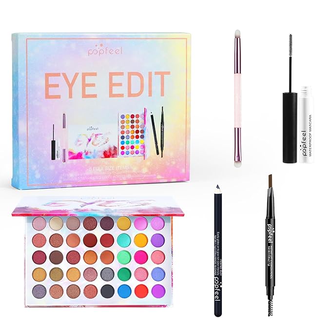 All in One Makeup Kit for Women Full Kit Girls Makeup Gift Sets Xmas Essential Bundle Include Eyeshadow Palette Lipstick Blush Concealer Eyeliner Mascara Foundation Brush Eyebrow Pencil-Velvo Beauty