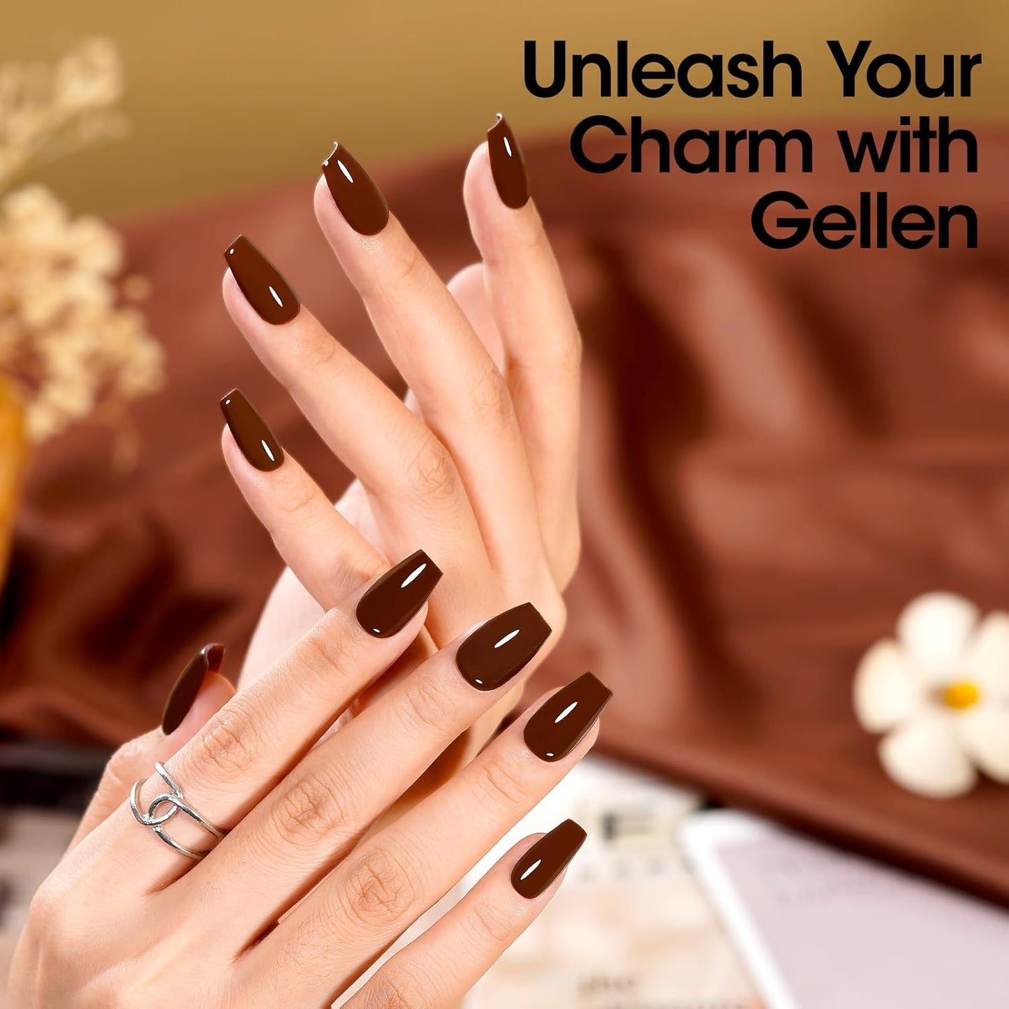 Gellen Brown Gel Nail Polish 18 ML Dark Brown Gel Polish Chocolate Coffee Nail Polish Gel Fall Winter Soak Off U V LED Nail Lamp Gel Polish for French Nails Home Salon DIY Manicure, 0.61 Fl Oz-Velvo Beauty