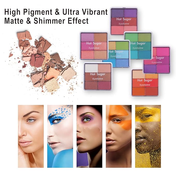 Hot Sugar Makeup Kit for Girls and Women - Full Starter Cosmetics Set with Eye Shadow Palette Lip Balm Blush Lip Gloss Brush Lip & Eye Pencil and Mirror-Velvo Beauty