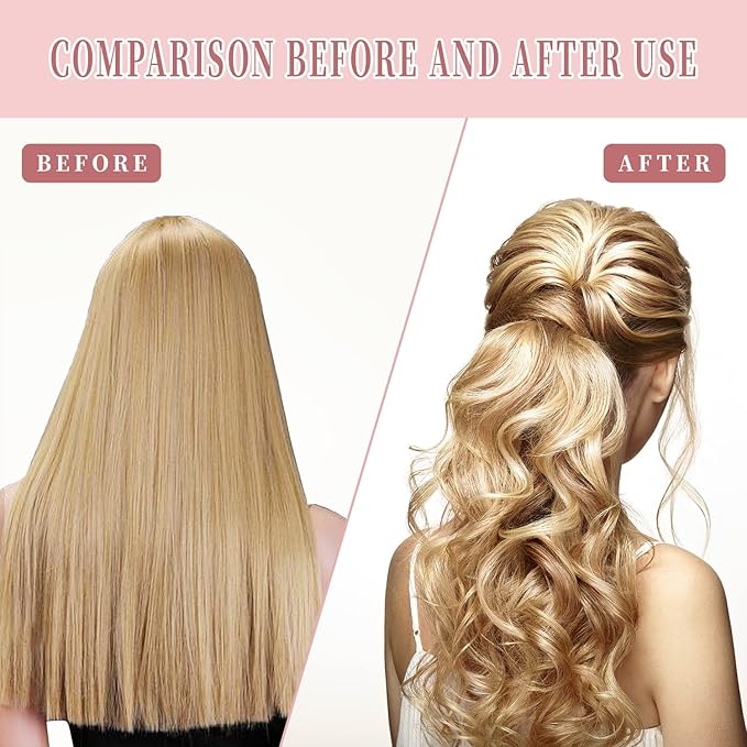 30pcs Wave Curlers Rollers Kit with Styling Hooks, Heatless Spiral Curls for Medium and Long Hair 17.8(45 cm)-Velvo Beauty