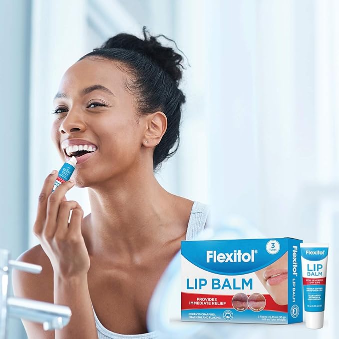 Flexitol Lip Balm, 0.35 Ounce Tube, Cream White, 3 Count (Pack of 1)-Velvo Beauty