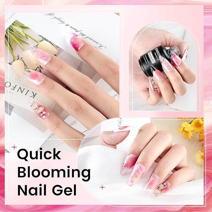 JODSONE Blooming Clear Gel Nail Polish, 15ml for Spreading & Watercolor Effects, Floral Nail Art Design, U V & LED Cure, Light Up Your Nail Life-Velvo Beauty